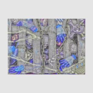 Gothic Halloween Skulls And Purple Body Parts Tissue Paper