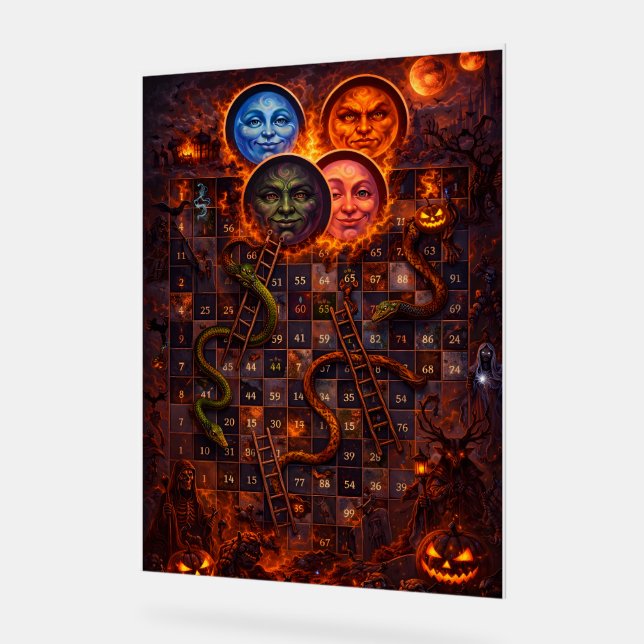 Gothic Halloween snakes and ladders mystical wall  (Angle)