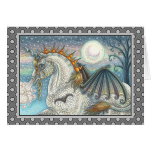 GOTHIC HALLOWEEN UNICORN, BAT WINGS, HORSE V CARD