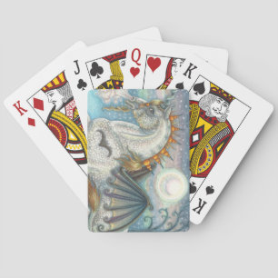 GOTHIC HALLOWEEN UNICORN WITH BAT WINGS, HORSE PLAYING CARDS