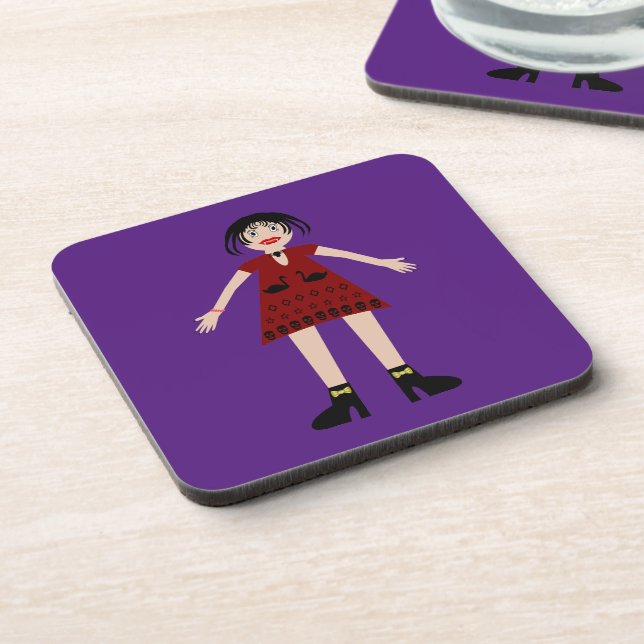 Gothic Halloween Vampire Lady Coaster (Left Side)