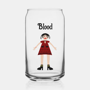 Gothic Halloween Vampire Lady Custom Can Glass