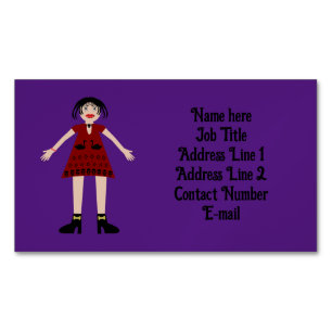 Gothic Halloween Vampire Lady Custom Magnetic Business Card