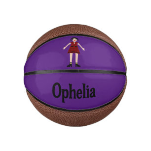 Gothic Halloween Vampire Lady Custom Name Mini Basketball