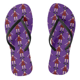 Gothic Halloween Vampire Lady Patterned Flip Flops