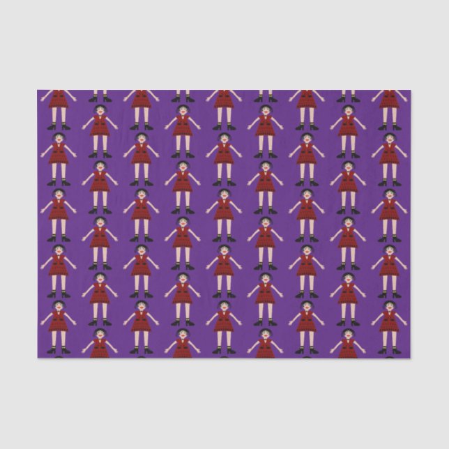 Gothic Halloween Vampire Lady Patterned Tissue Paper (Front)