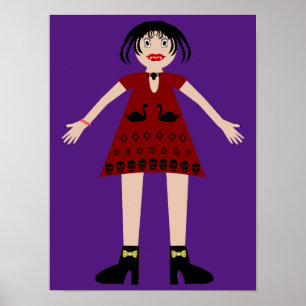 Gothic Halloween Vampire Lady Poster