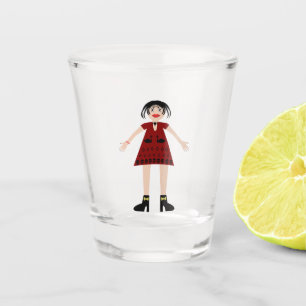 Gothic Halloween Vampire Lady Shot Glass