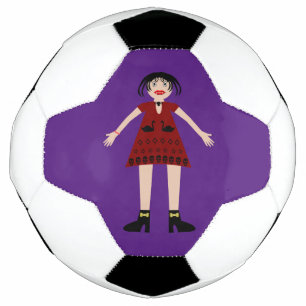 Gothic Halloween Vampire Lady Soccer Ball