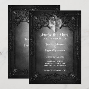 Gothic Halloween wedding invitation