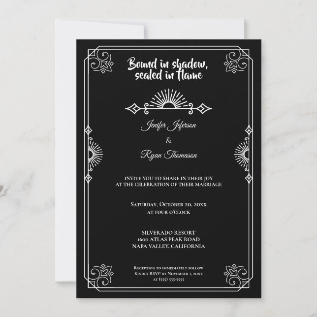 Gothic halloween wedding Invitation (Devant)