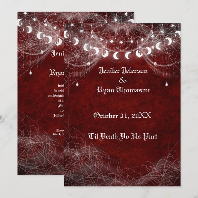 Gothic Halloween wedding invitation (Front/Back)