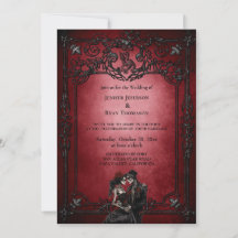 Gothic Halloween wedding invitation