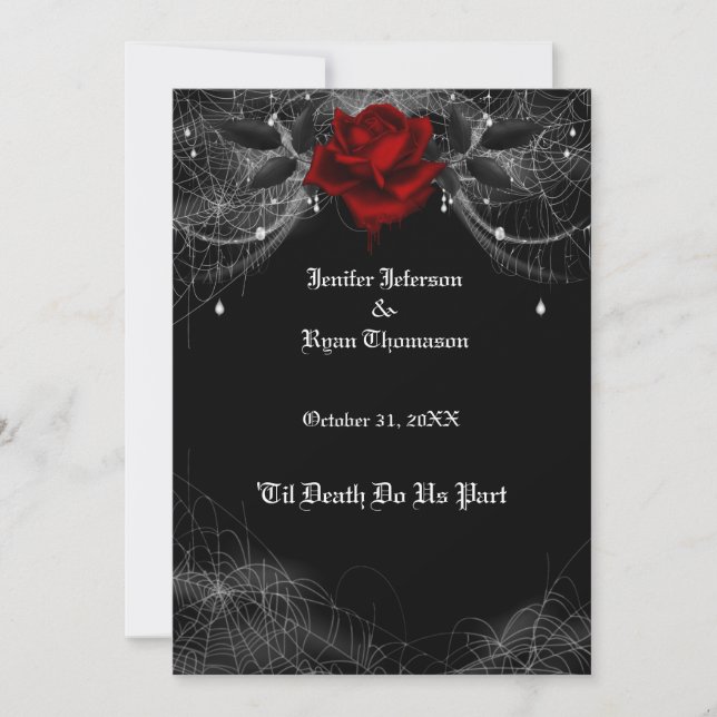 Gothic Halloween wedding invitation (Front)