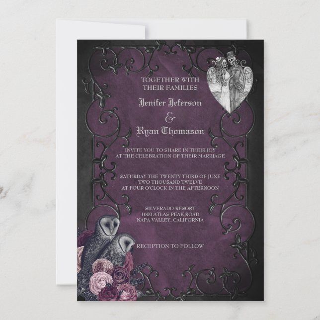Gothic Halloween wedding invitation (Front)