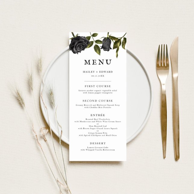 Gothic Halloween Wedding Menu | White (Creator Uploaded)