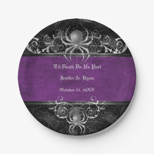 Gothic halloween wedding Plate (Front)