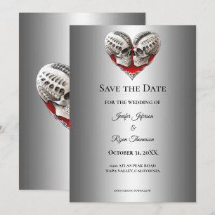 Gothic halloween wedding save the date invitation
