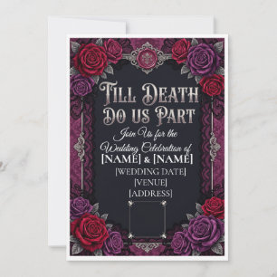 Gothic Halloween Wedding Till Death Do  Invitation
