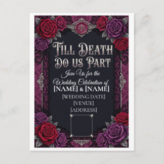 Gothic Halloween Wedding Till Death Do Postcard