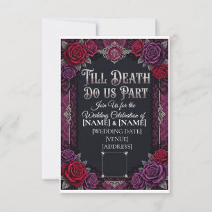 Gothic Halloween Wedding Till Death Do Thank You Card