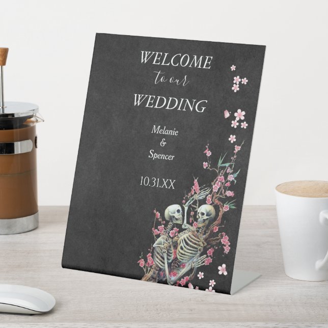 Gothic halloween wedding Welcome Plaque  Pedestal  Pedestal Sign (In SItu)