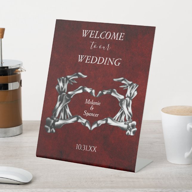 Gothic halloween wedding Welcome Plaque  Pedestal  Sign (In SItu)