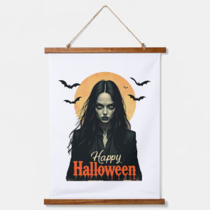 Gothic Halloween Witch Hanging Tapestry