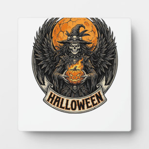 Gothic Halloween Witch Vintage Plaque