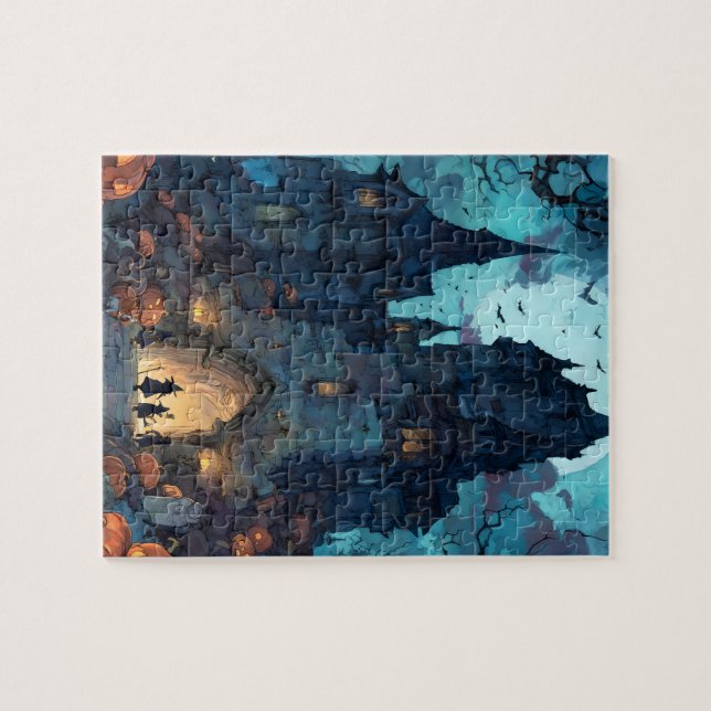 Gothic Haunted Castle Halloween Puzzle  (Horizontal)
