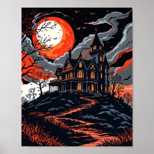 Gothic Haunted House Poster (Front)