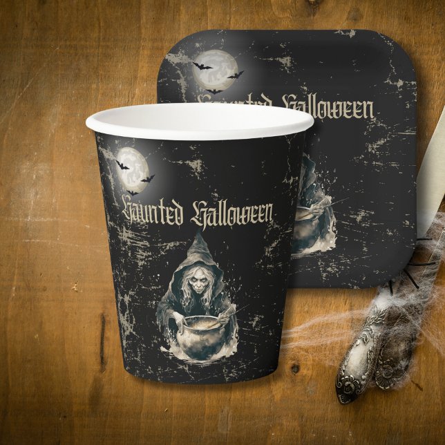 Gothic Haunted House Witch Halloween Costume Party Paper Cups (Creator Uploaded)