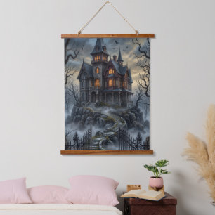 Gothic Haunted Mansion Victorian Dark Academia Hanging Tapestry