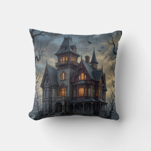 Gothic Haunted Mansion Victorian Dark Academia Throw Pillow