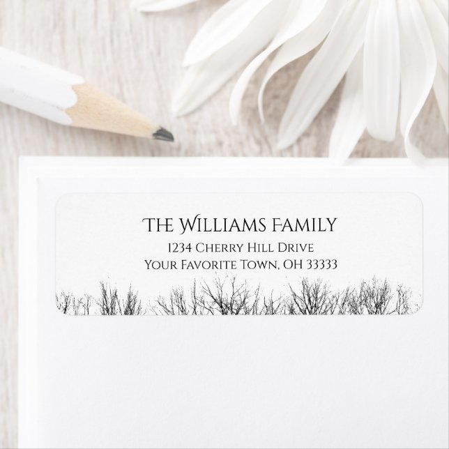 Gothic Haunted Woods Halloween Return Address (Insitu)