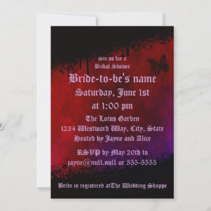 Gothic Heart Bridal Shower Invitation