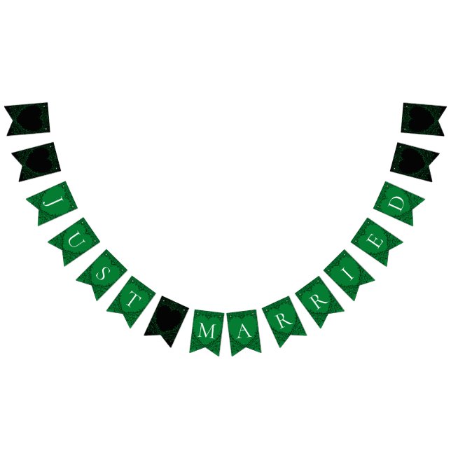 Gothic Heart-Bunting Banner Green & Black 1 (All)