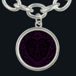 Gothic Heart-Charm Bracelet Round Purple & Black 2<br><div class="desc">Our beautiful red and black heart gothic wedding envelopes are dark,  yet lovely with our artistic scroll design. They are designed in a collection of several items so your whole wedding can be coordinated with the same style!</div>