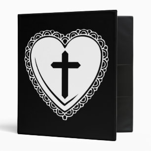 Gothic Heart + Cross Binder (Black & White)