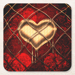 Gothic Heart Custom Square Paper Coaster