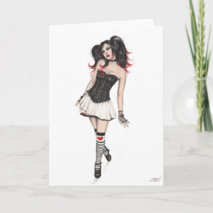 Gothic Heart Doll Greeting Card