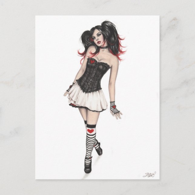 Gothic Heart Doll Postcard (Front)