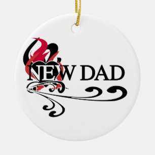 Gothic Heart New Dad T-shirts and Gifts Ceramic Ornament