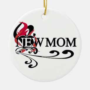 Gothic Heart New Mom T-shirts and Gifts Ceramic Ornament