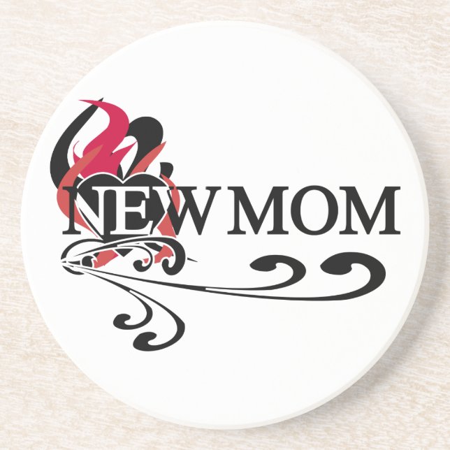 Gothic Heart New Mom T-shirts and Gifts Coaster (Front)