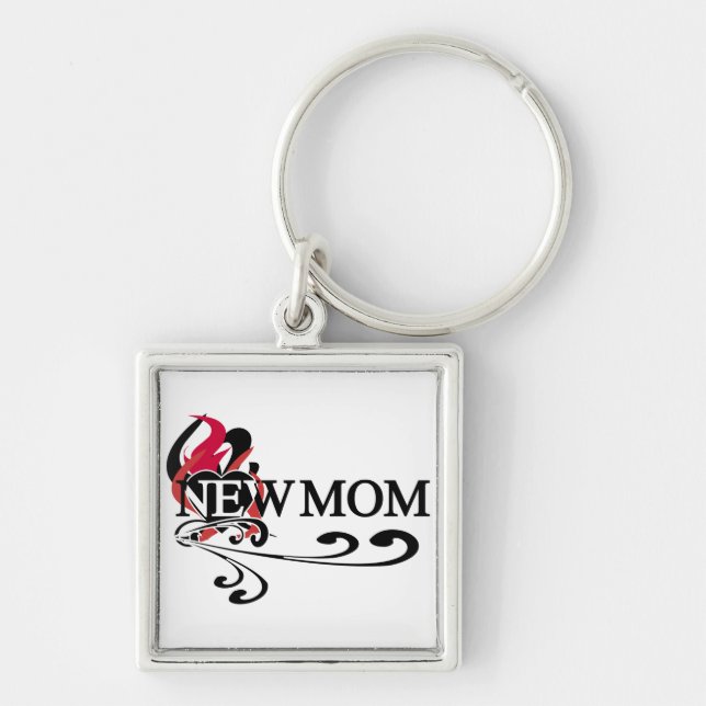 Gothic Heart New Mom T-shirts and Gifts Keychain (Front)