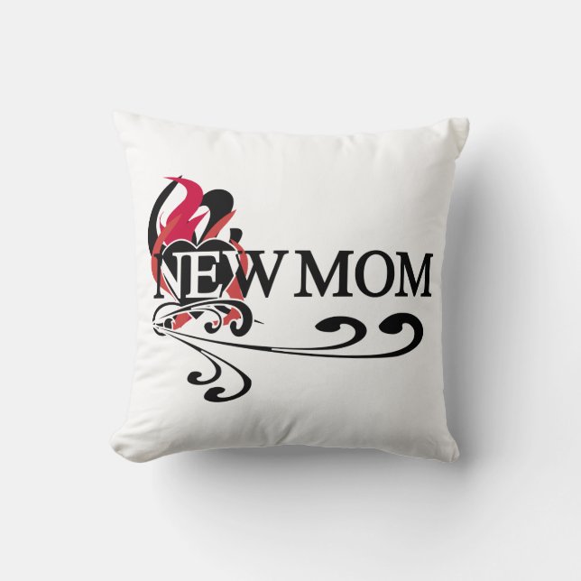 Gothic Heart New Mom T-shirts and Gifts Throw Pillow (Front)
