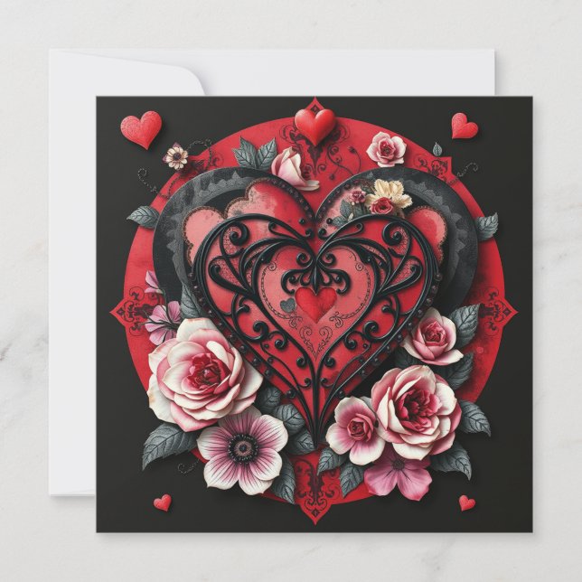 Gothic Heart Note Card (Front)