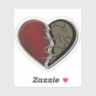 Gothic Heart Red Black Gemstone