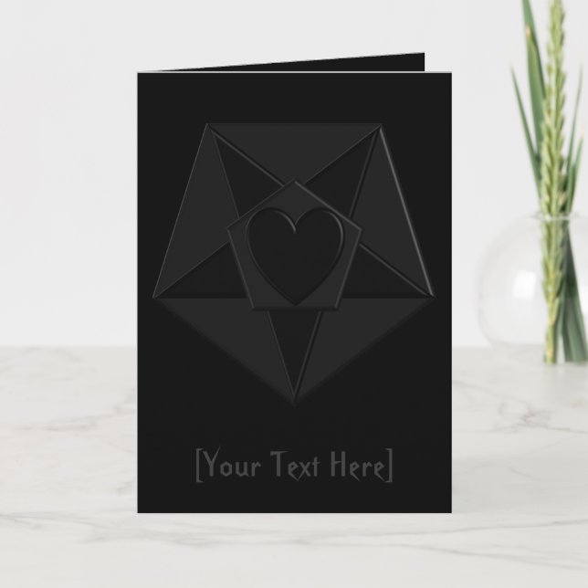 Gothic Heart & Star Pentathing Card (Front)